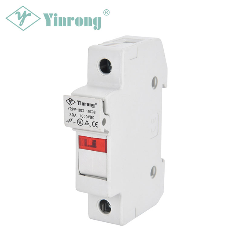 Portafusibile per guida DIN solare fotovoltaico 1000 V CC 30 A 10 × 38 mm con indicatore luminoso